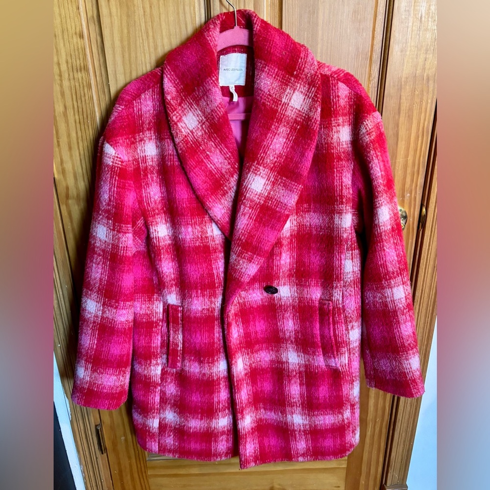 Avec Les Filles Plaid Longline Coat